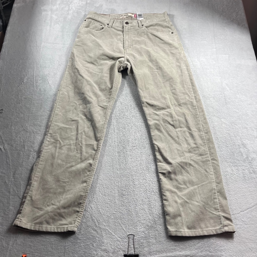 Levis 559 Relaxed Straight Corduroy Pants Mens 33x32 Tan Beige Beige Trousers